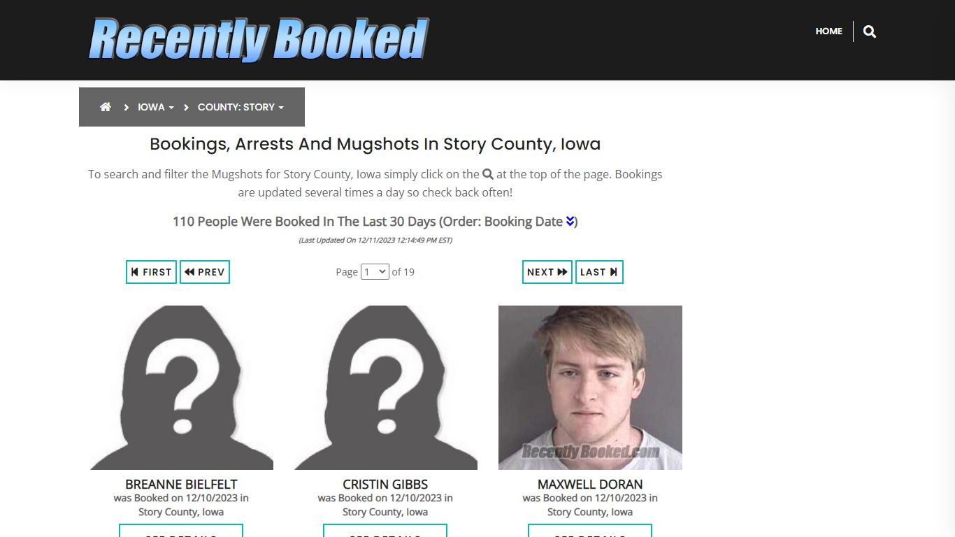 Recent bookings, Arrests, Mugshots in Story County, Iowa - Recently Booked